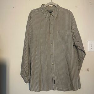 U.S. Expedition men’s button down shirt tan/white stripe size Xl